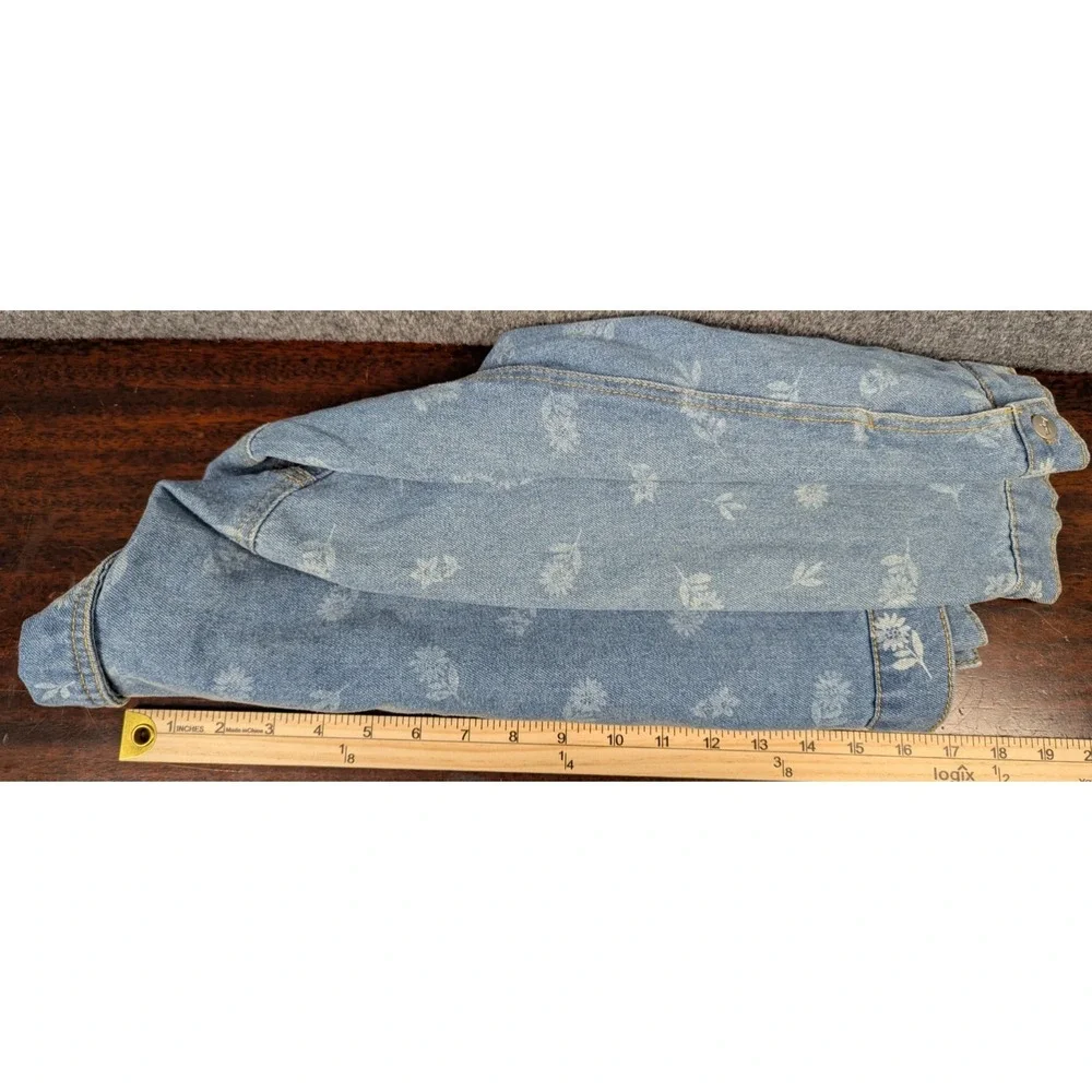 Disney Princess Girls Lined Denim Jacket Belle Cinderella Tiana Floral Print 5/6 - Picture 7 of 9